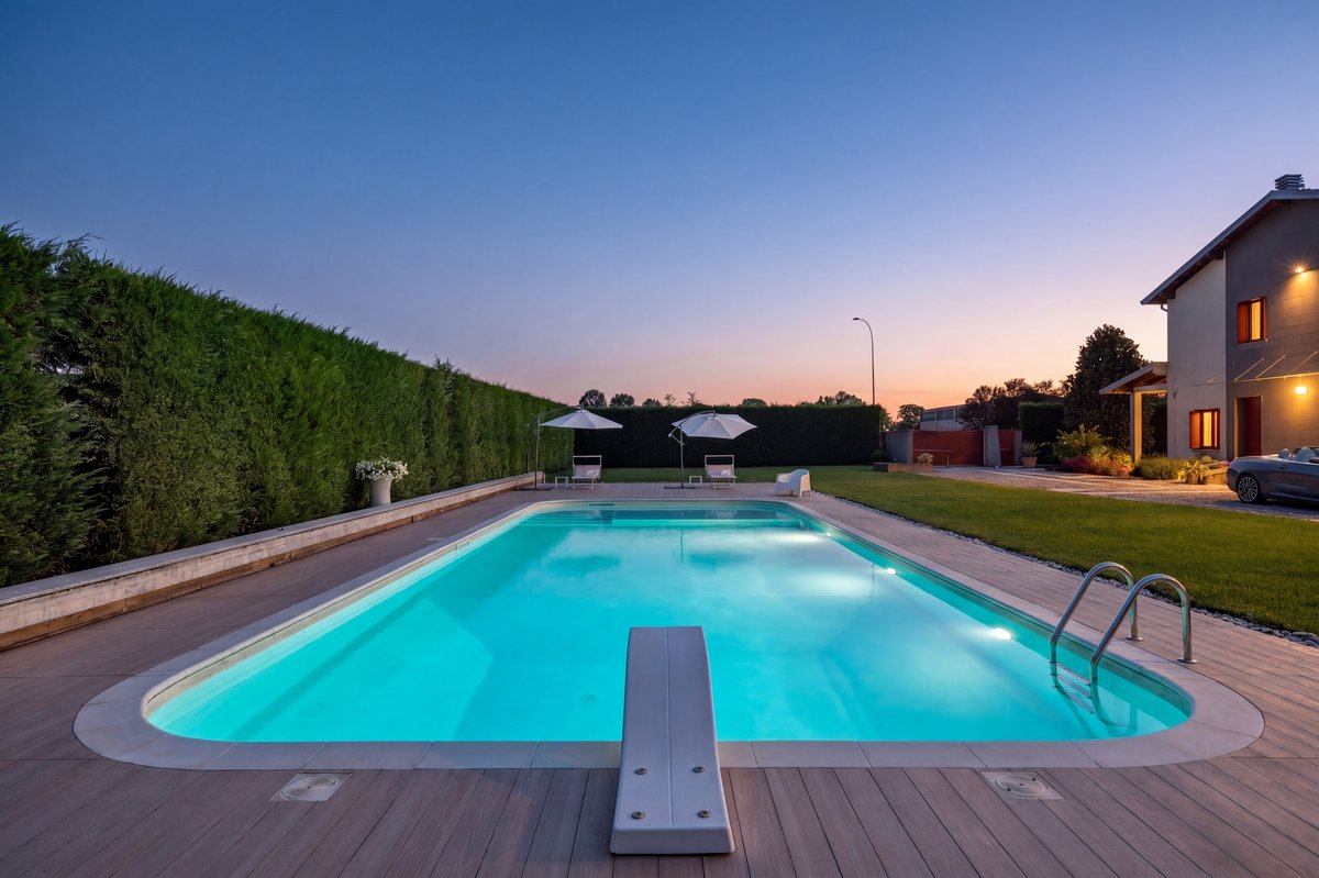 Same living area after — consistent twilight mood