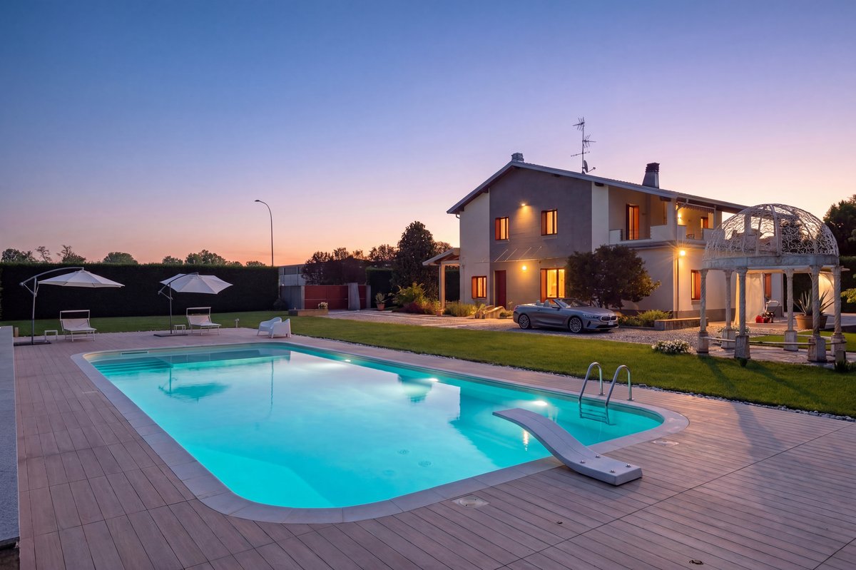 Same bedroom after — matching twilight mood